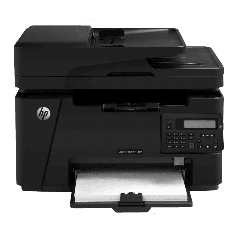 惠普LaserJet Pro MFP M128fn黑白激光多功能打印连续复印件扫描A4纸电话传真机一体机办公四合一